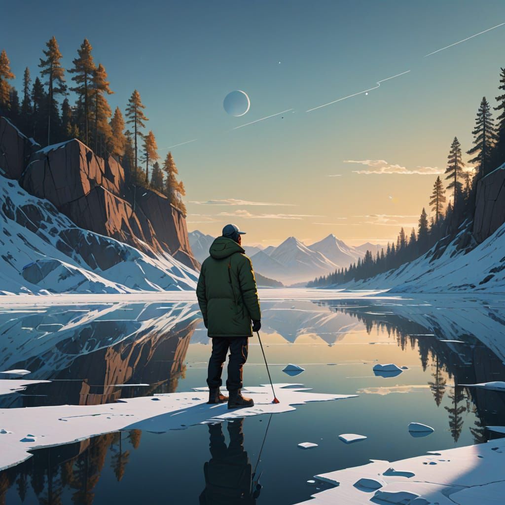 Winter Serenity in Vibrant Bauhaus Style