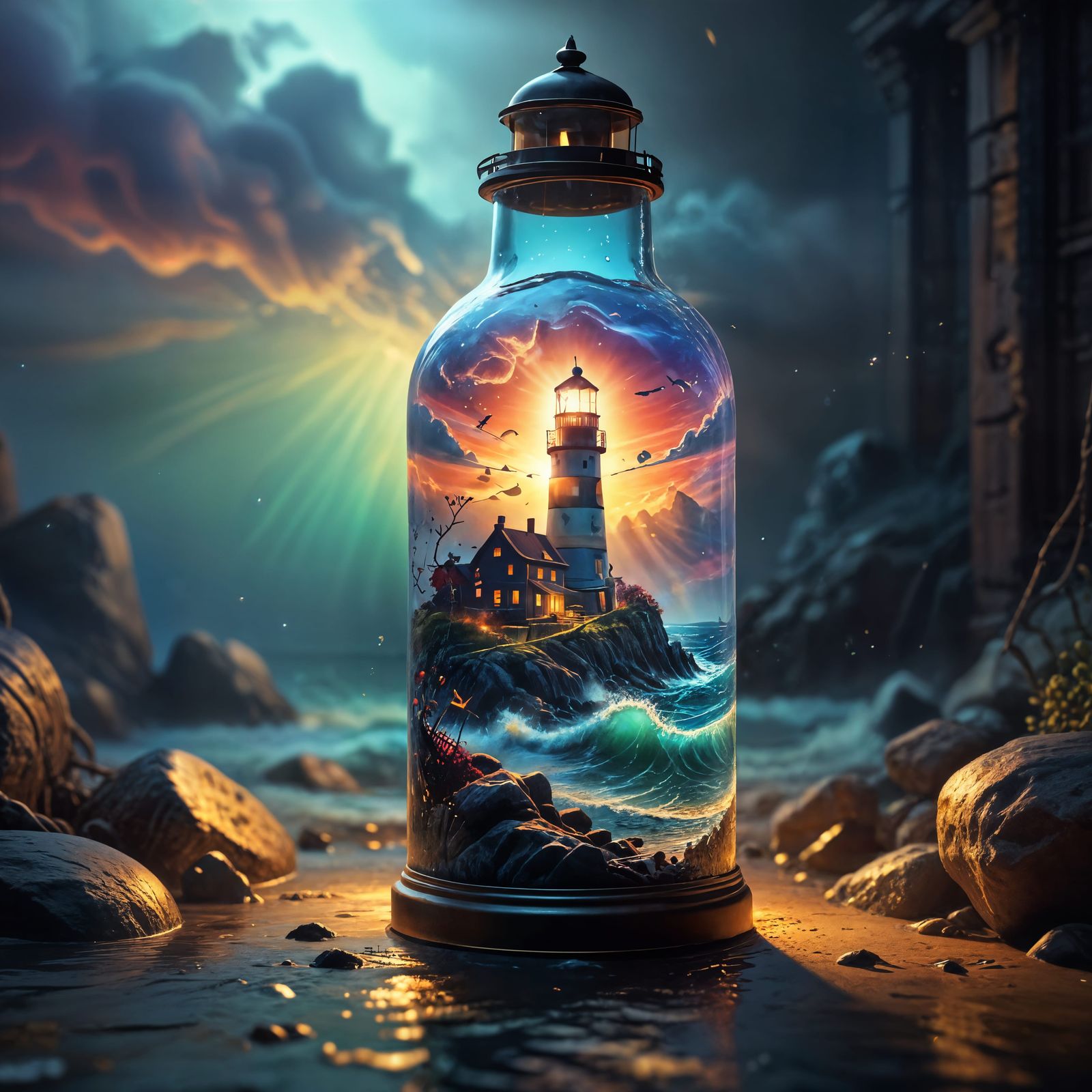Lighthouse in a Bottle Splash Art
