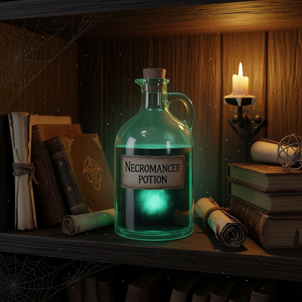 Necromancer Potion on Medieval Shelf