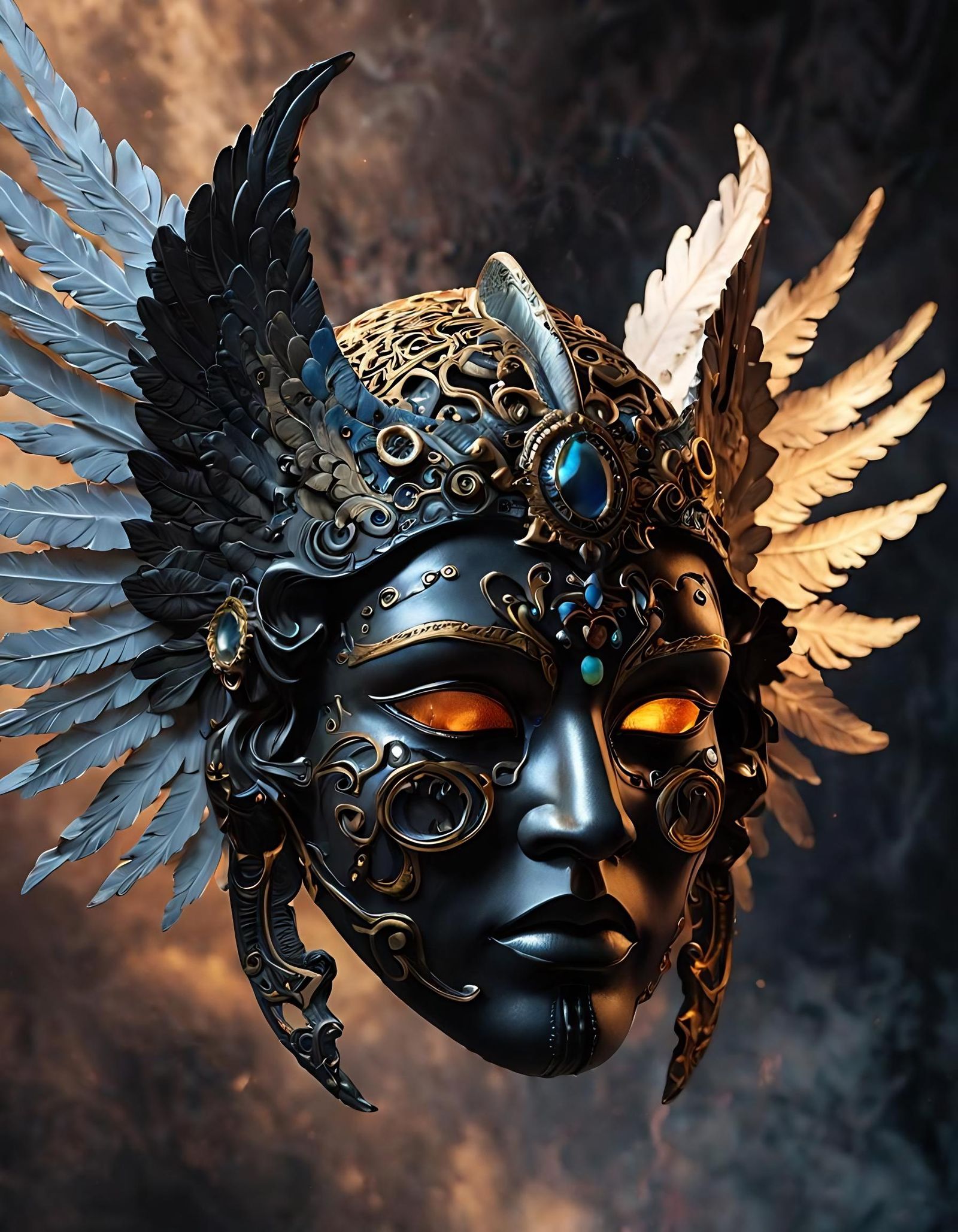 Dark Heavenly Mask made from an angel.