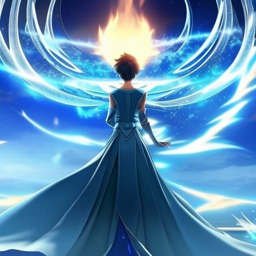 Electric Ice Goddess with Blue Fire
