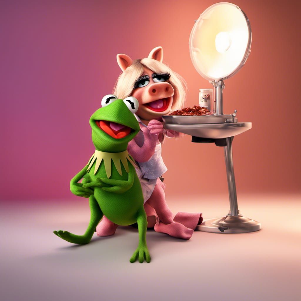 Kermit and Miss Piggy: 3D Digital Art