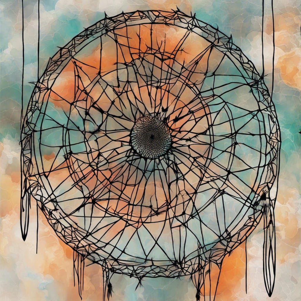 Abstract Dream Catcher with Colorful Dreams