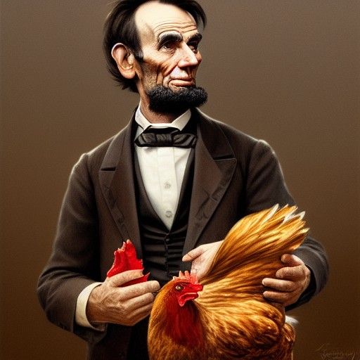 Abraham Lincoln's Chicken Fight: Detailed Portrait