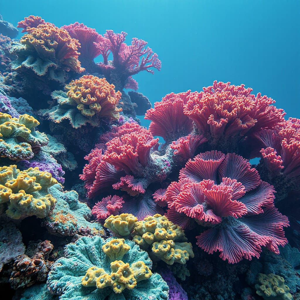 Vibrant Coral Mandelbrot Fractal in Digital Art Style