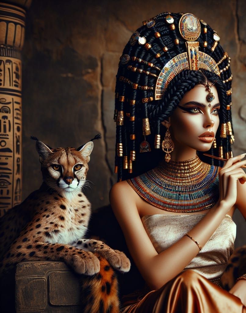 Egyptian Goddess Mafdet Reigns in Ancient Palace Glory