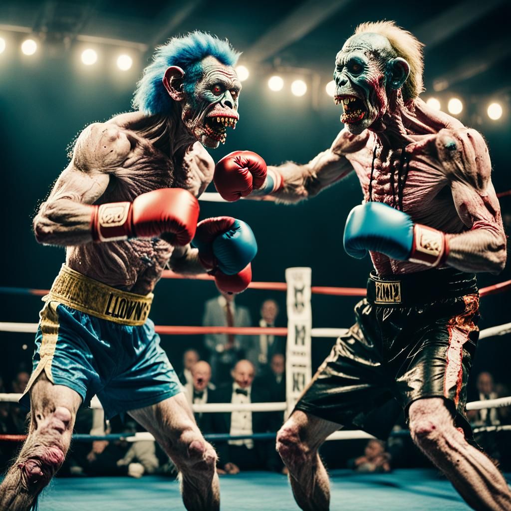 Zombie Monkey Clowns in a Boxing Match