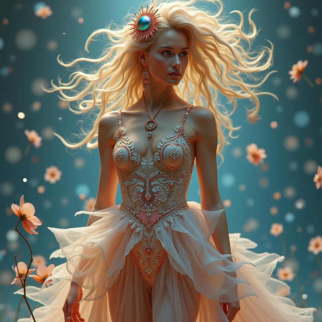 Mystical Athlete in Dreamlike Ensemble