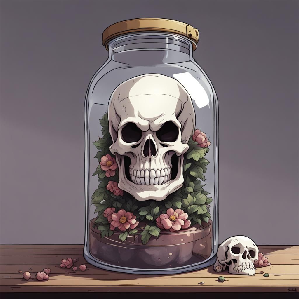 Skull in Jar: Anime Key Visual Art