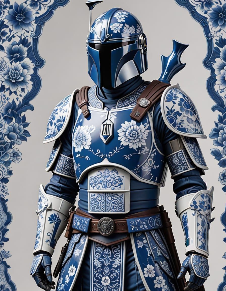 Mandalorian Warrior in Ming Dynasty-Inspired Armor