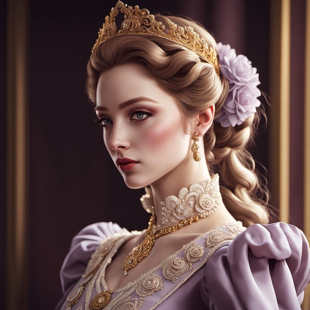 Elegant Anime Portrait of a Young Noblewoman