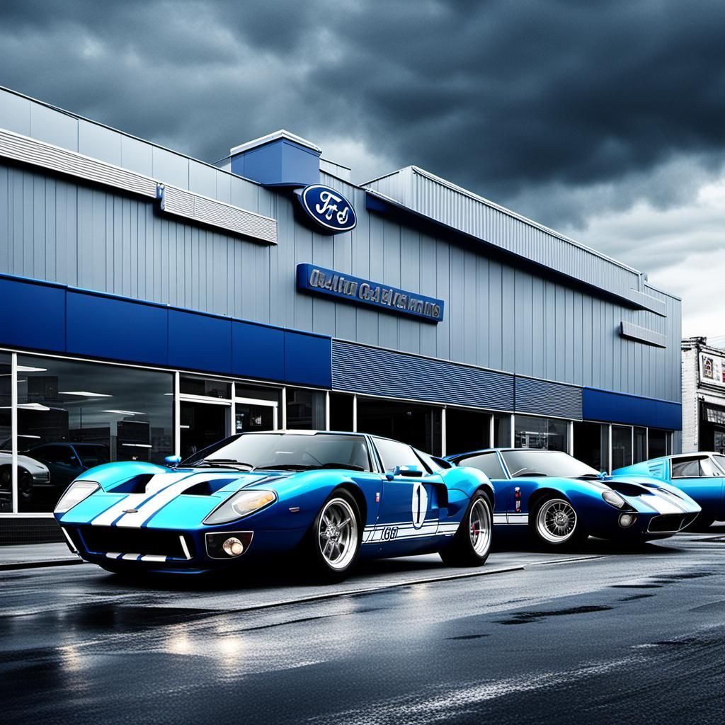Blue Ford GT40 Displayed in Matte Painting