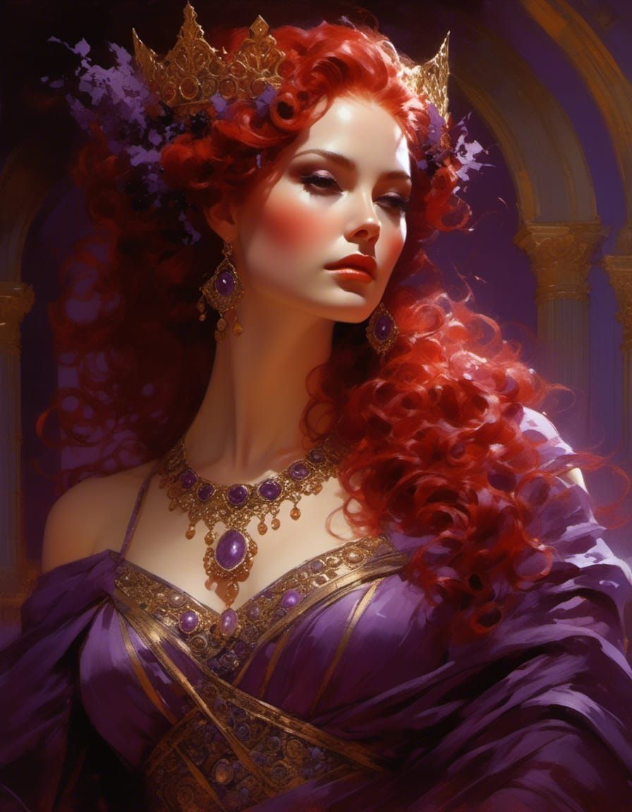 Persephone Queen of Hades: Hyperrealistic Digital Portrait