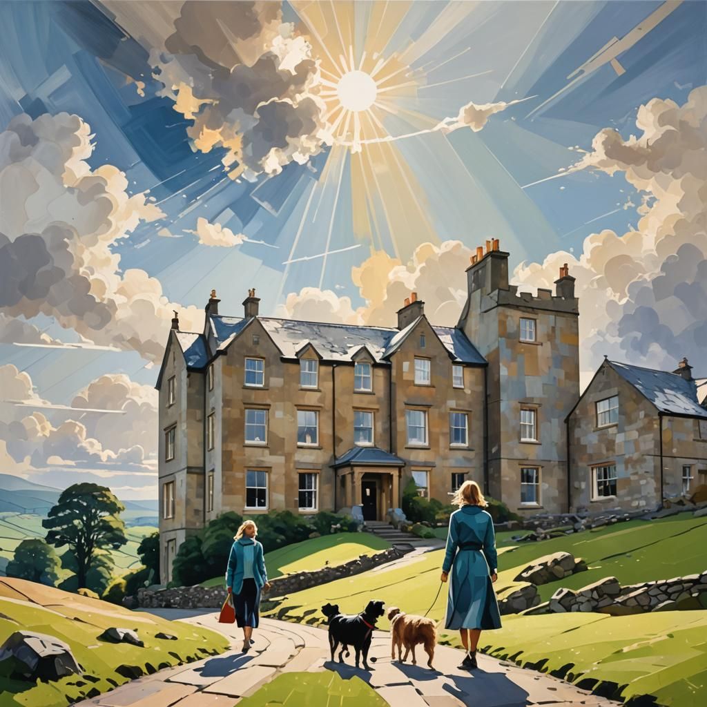 Geometric Abstract Art: Yorkshire Dales House