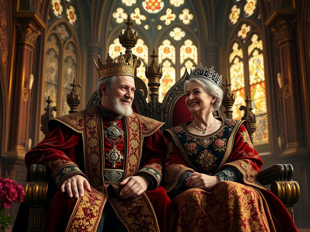 Regal Monarchs in Harmony, Inspired by Fantasy Concept Art