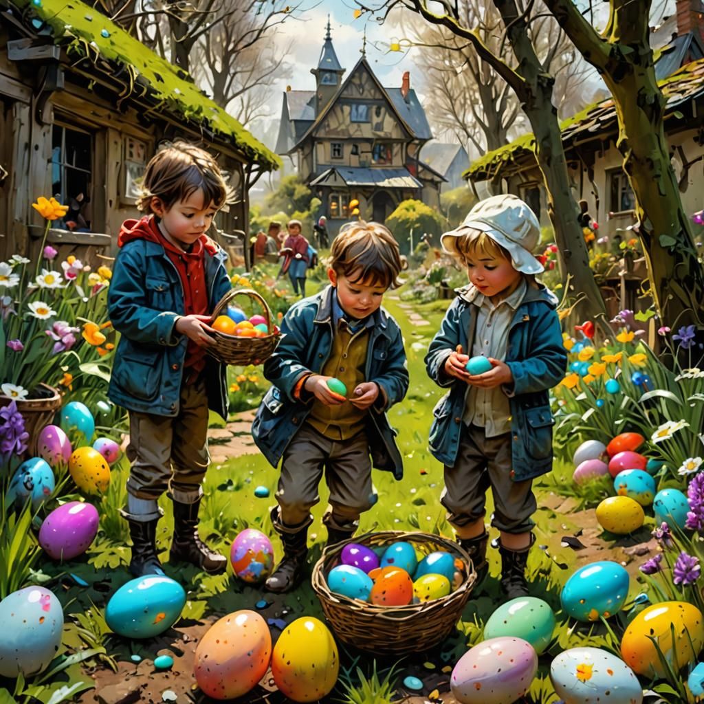 Children's Easter Egg Hunt in Storybook Gardenscape