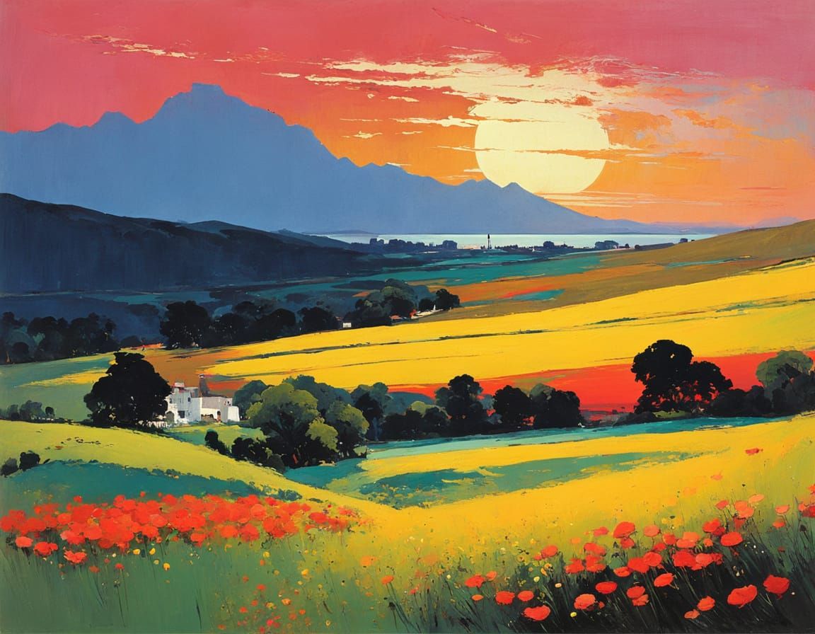 Impressionistic Summer Landscape Painting