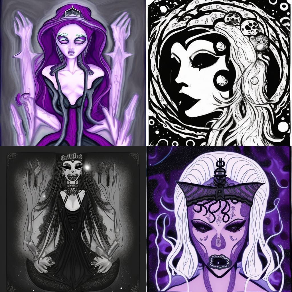 Monochromatic Eldritch Princess Goddess of Galaxy