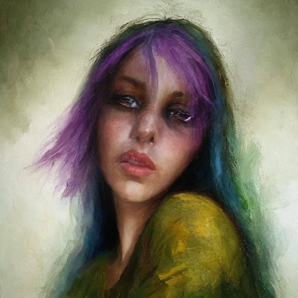 Realistic Portrait of a Woman in Oil Paint
