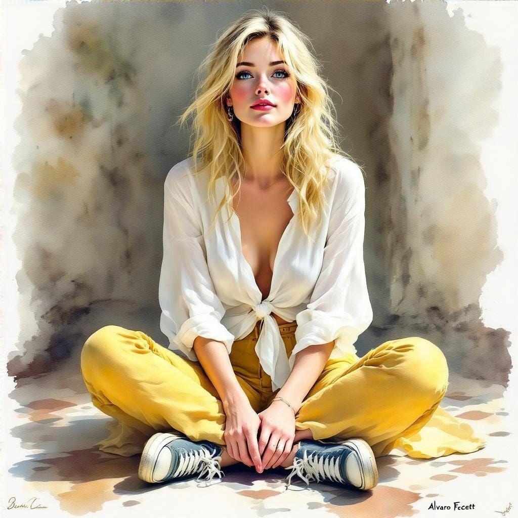 Woman in Watercolor Style