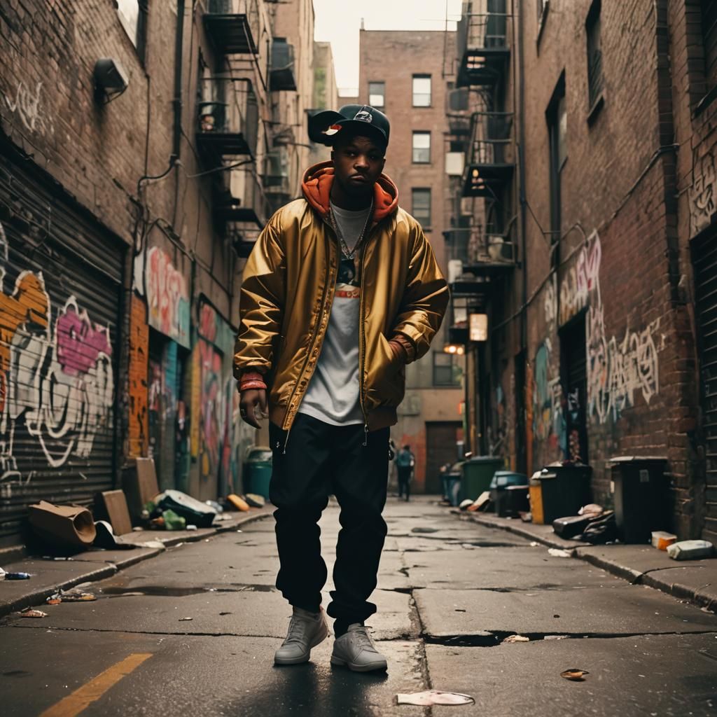 Gritty Hip Hop Artist Performance in Golden Hour Lighting