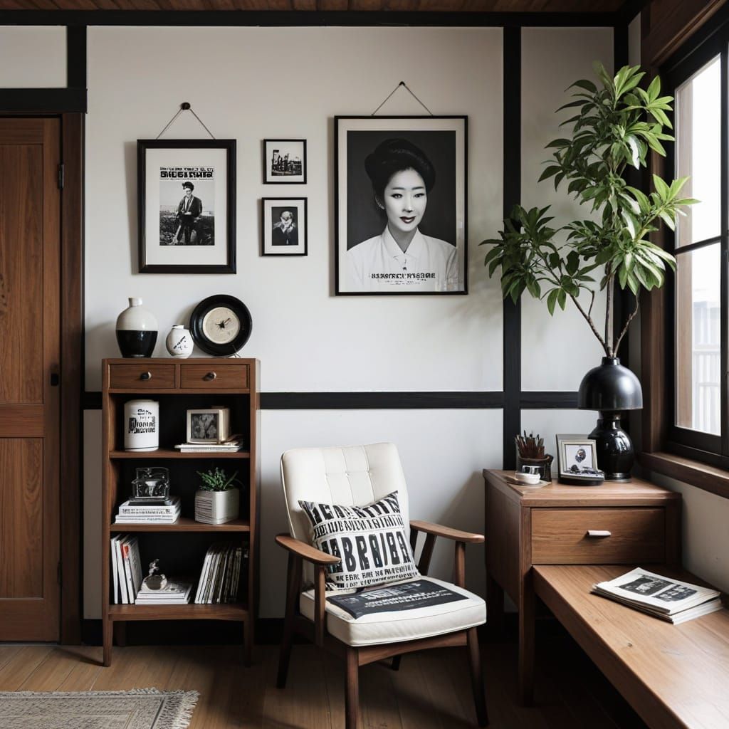 Modern Korean Interior in Black and White