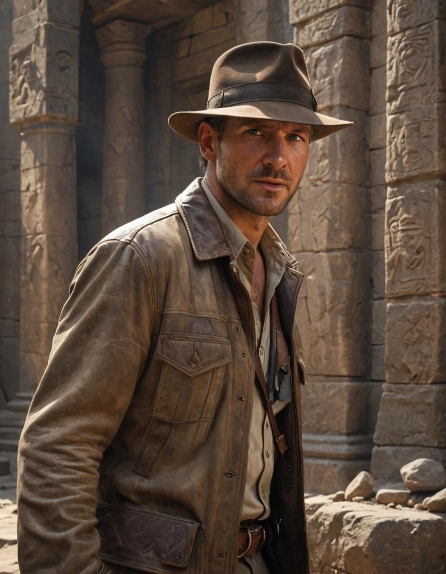 Indiana Jones in an Ancient Temple, Digital Painting