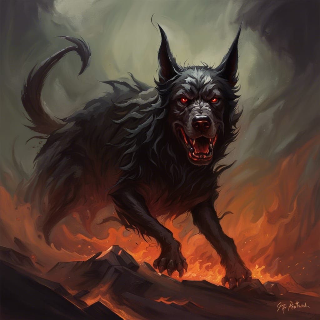 Sinister Hellhound Digital Painting