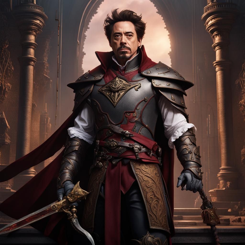 Warrior in Castlevania: A Detailed Matte Painting