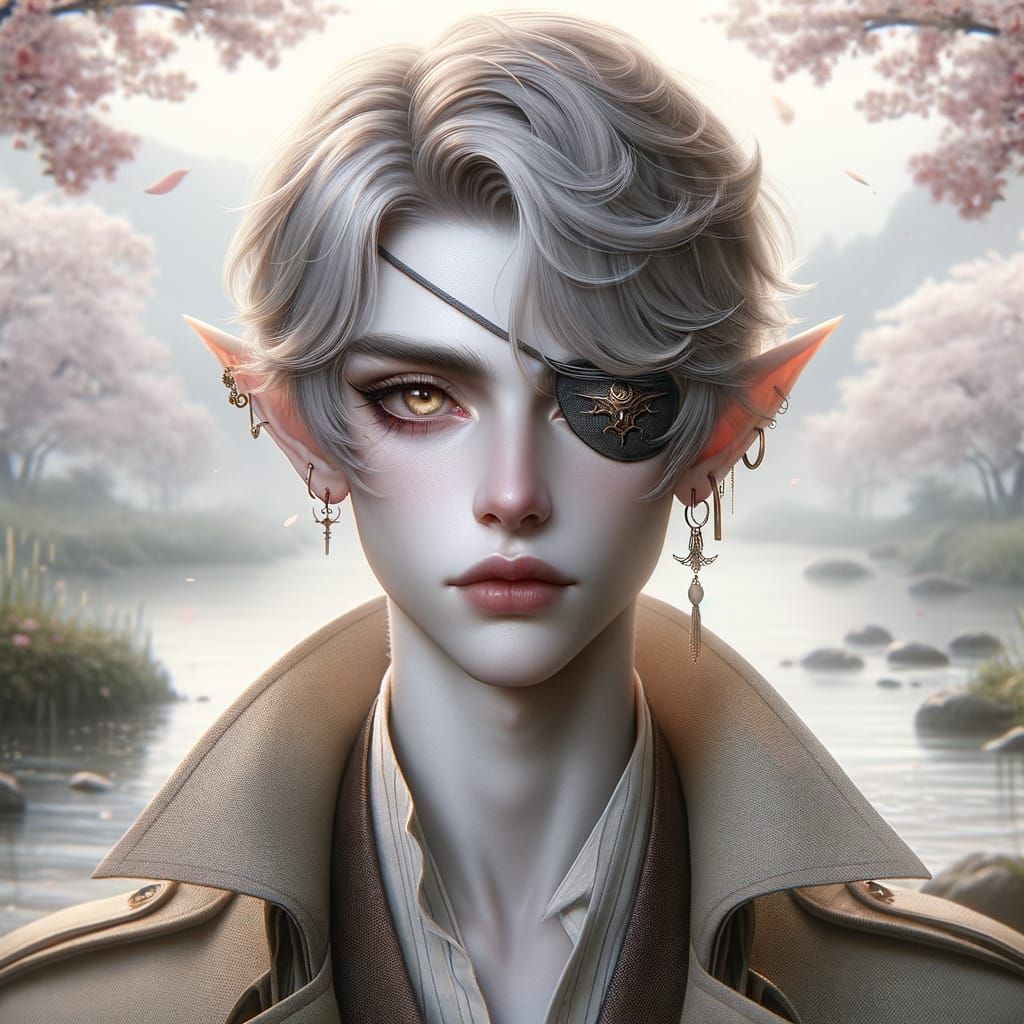 Ethereal Tiefling Boy Portrait in a Fantasy Setting