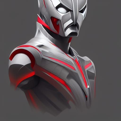 Ultraman Tiga Portrait in Hyperdetailed Lighting