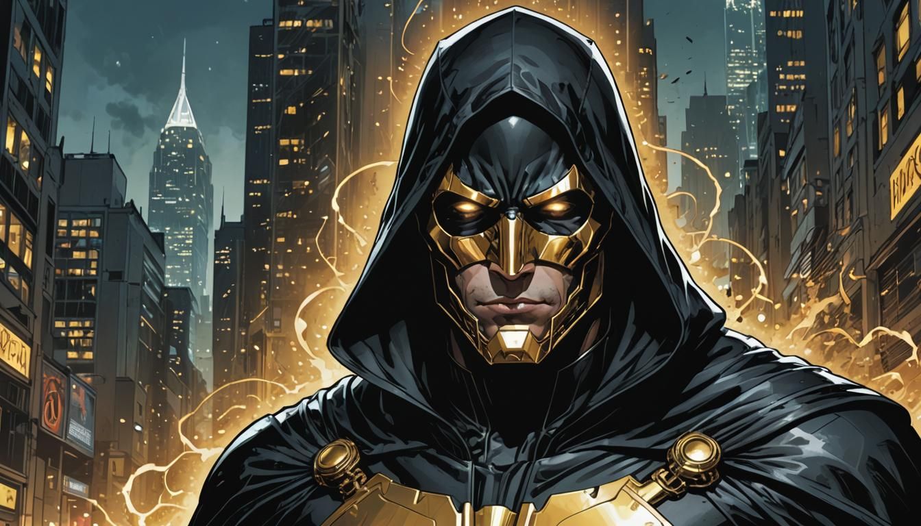 High-Tech Vigilante in Comic Book Style