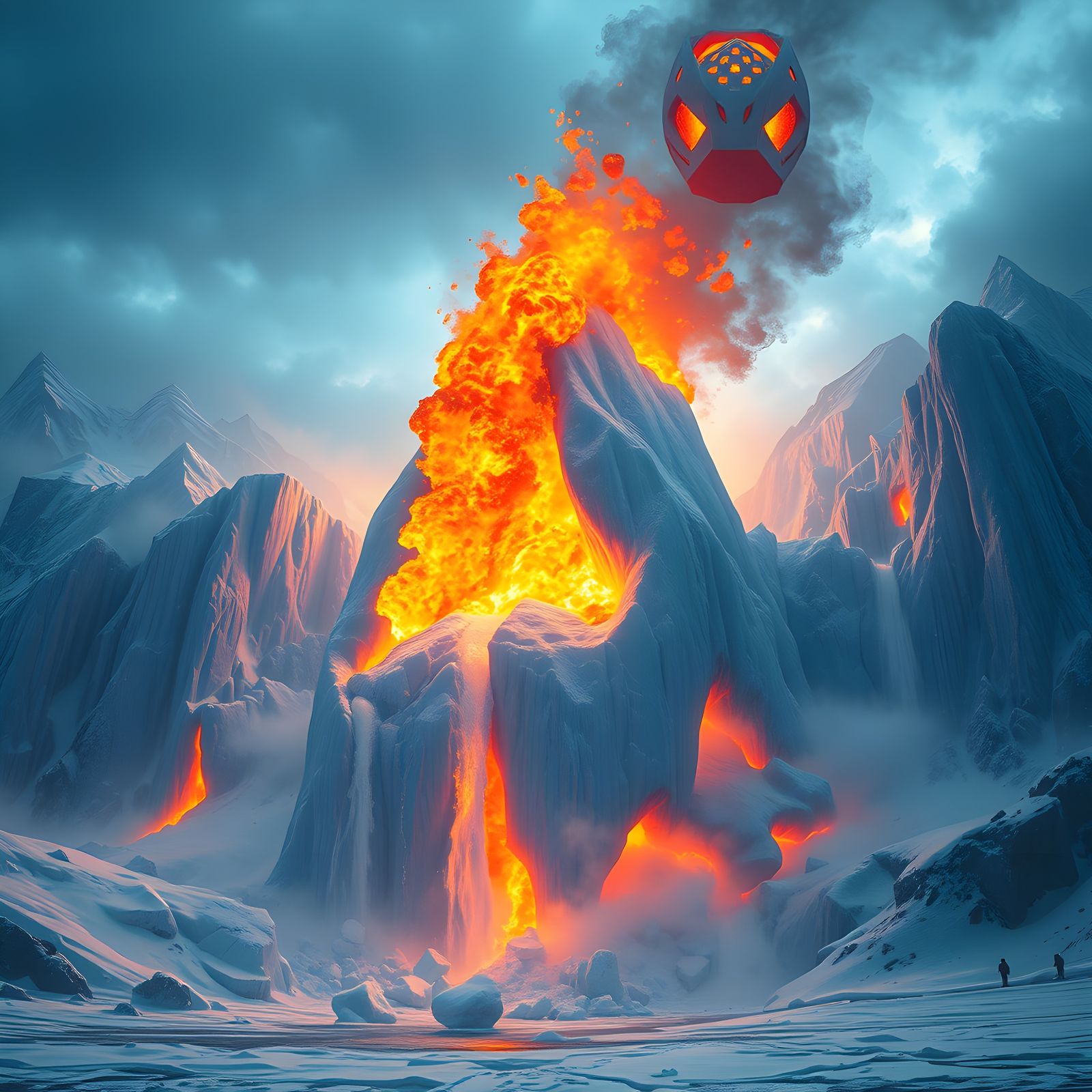 Fire Melts Ice: Fantastical Digital Art