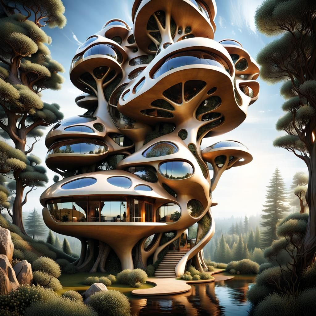 abstract futuristic homes