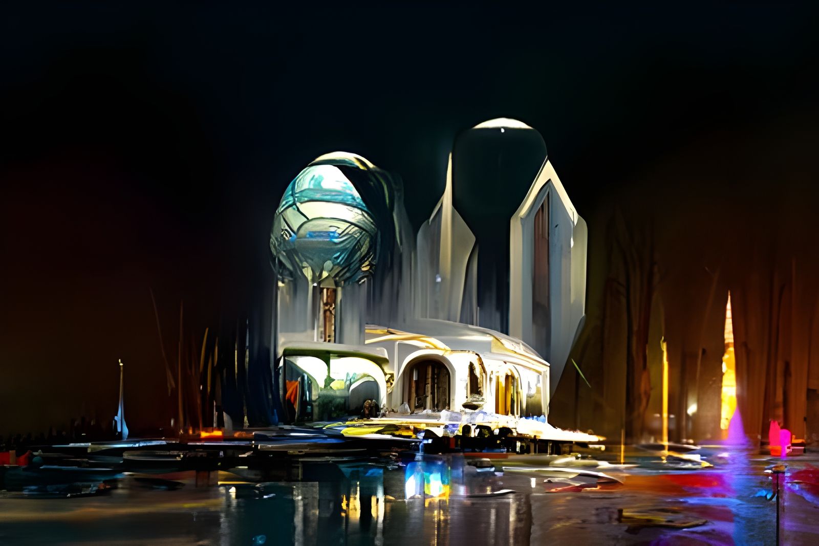 Futuristic Fantasy Palace: Hyperrealistic Artstation Design