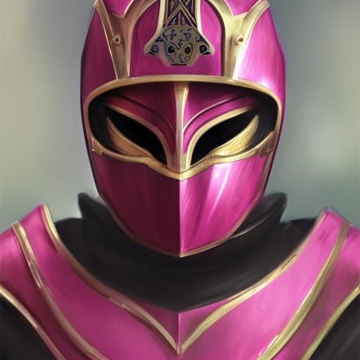 Medieval Pink Power Ranger Knight Portrait