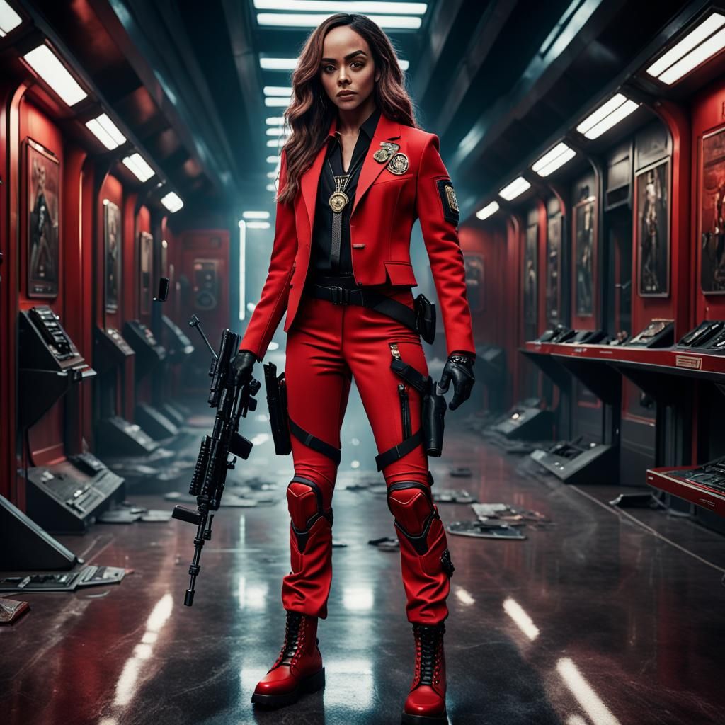 Jade Thirlwall as Action Star in Red Suit