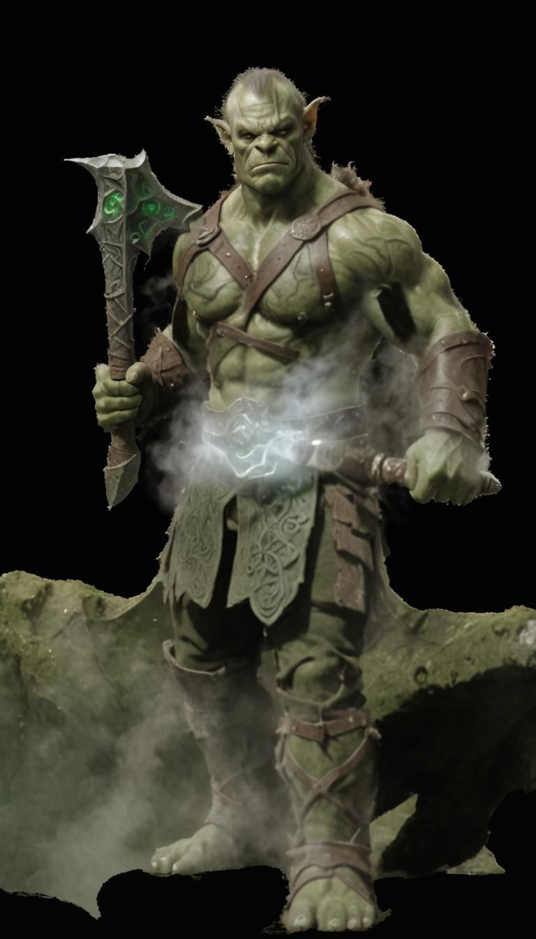 Irish Orc Warrior in Celtic Forest: Fantasy Art