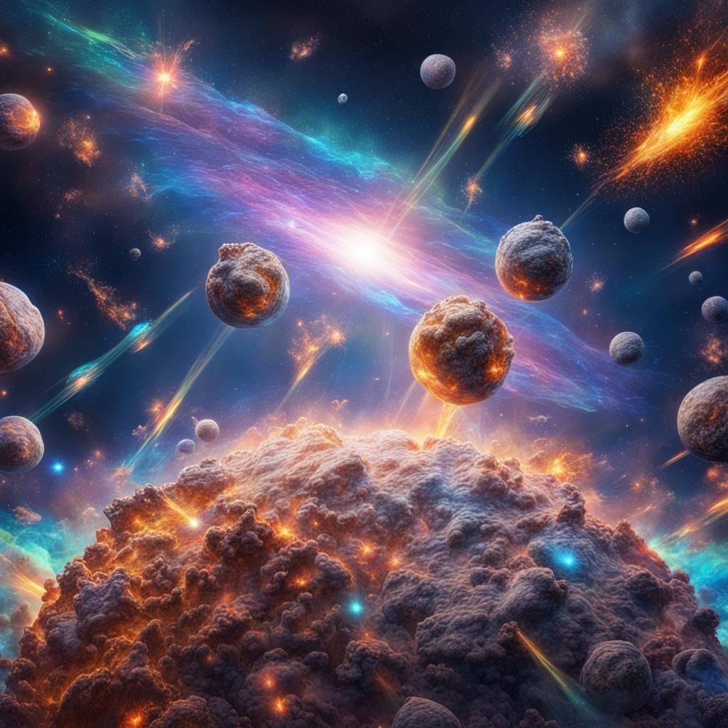 Hundreds of galaxies and meteors in the frame
Earth explosion