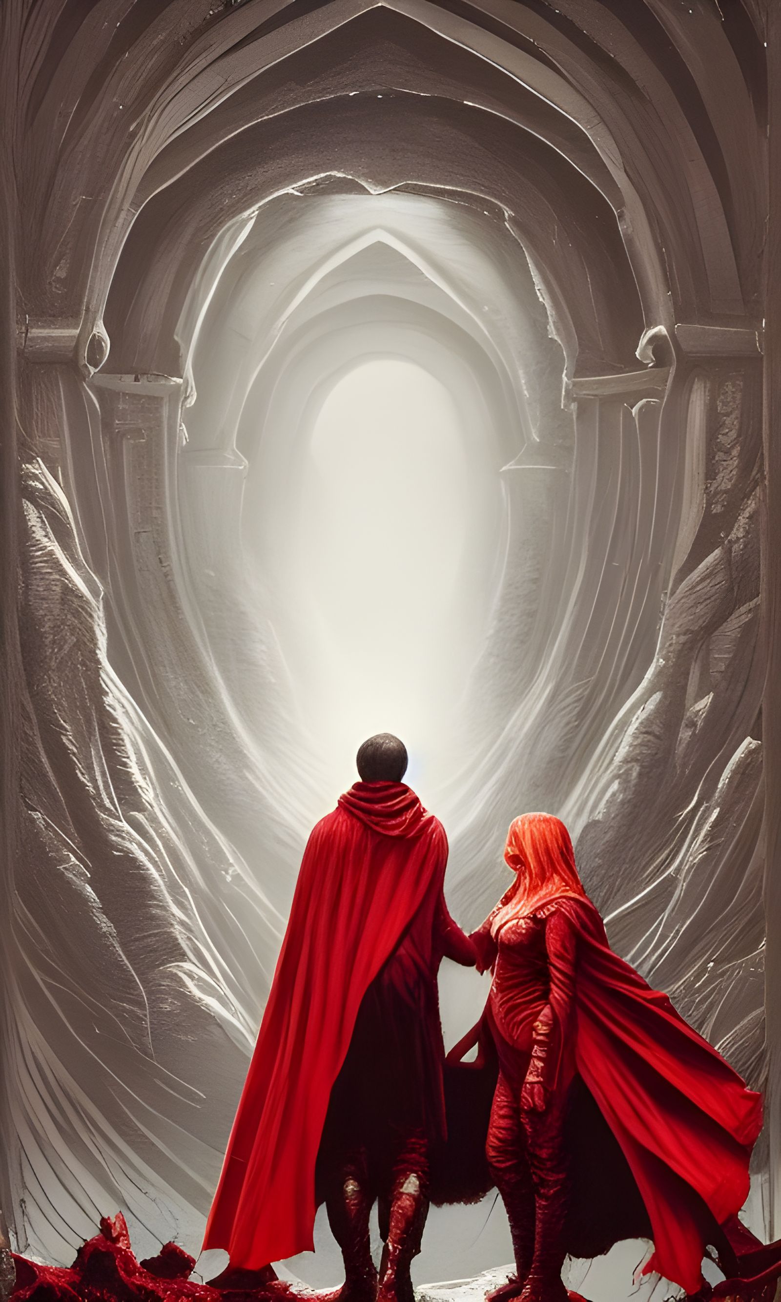Doom on a Date in Red Cloak, Gothic Art
