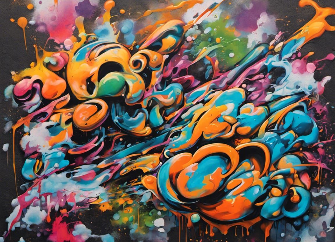 Colorful Graffiti Art with Polychromatic Details