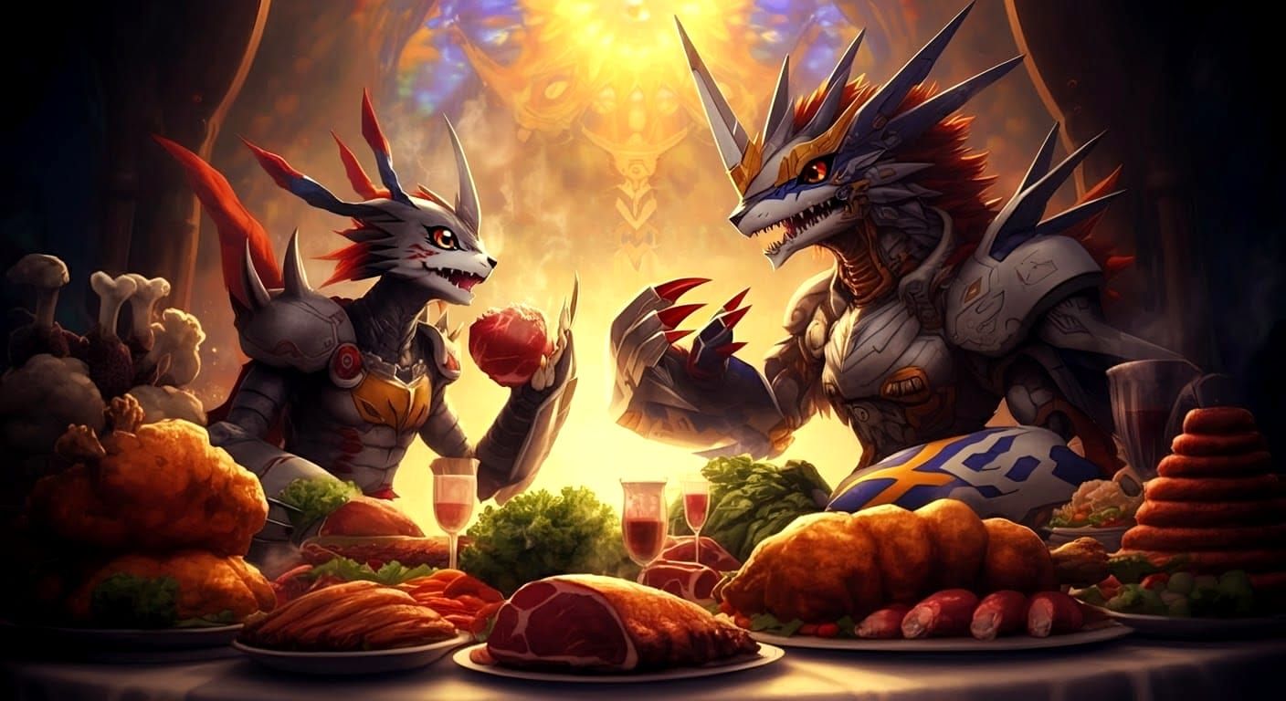 Digimon Feast: Hyperrealistic Splash Art