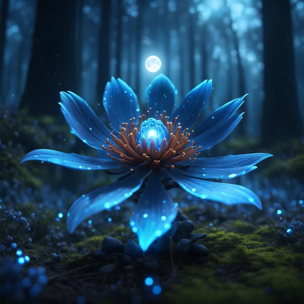 Endangered magical blue flower