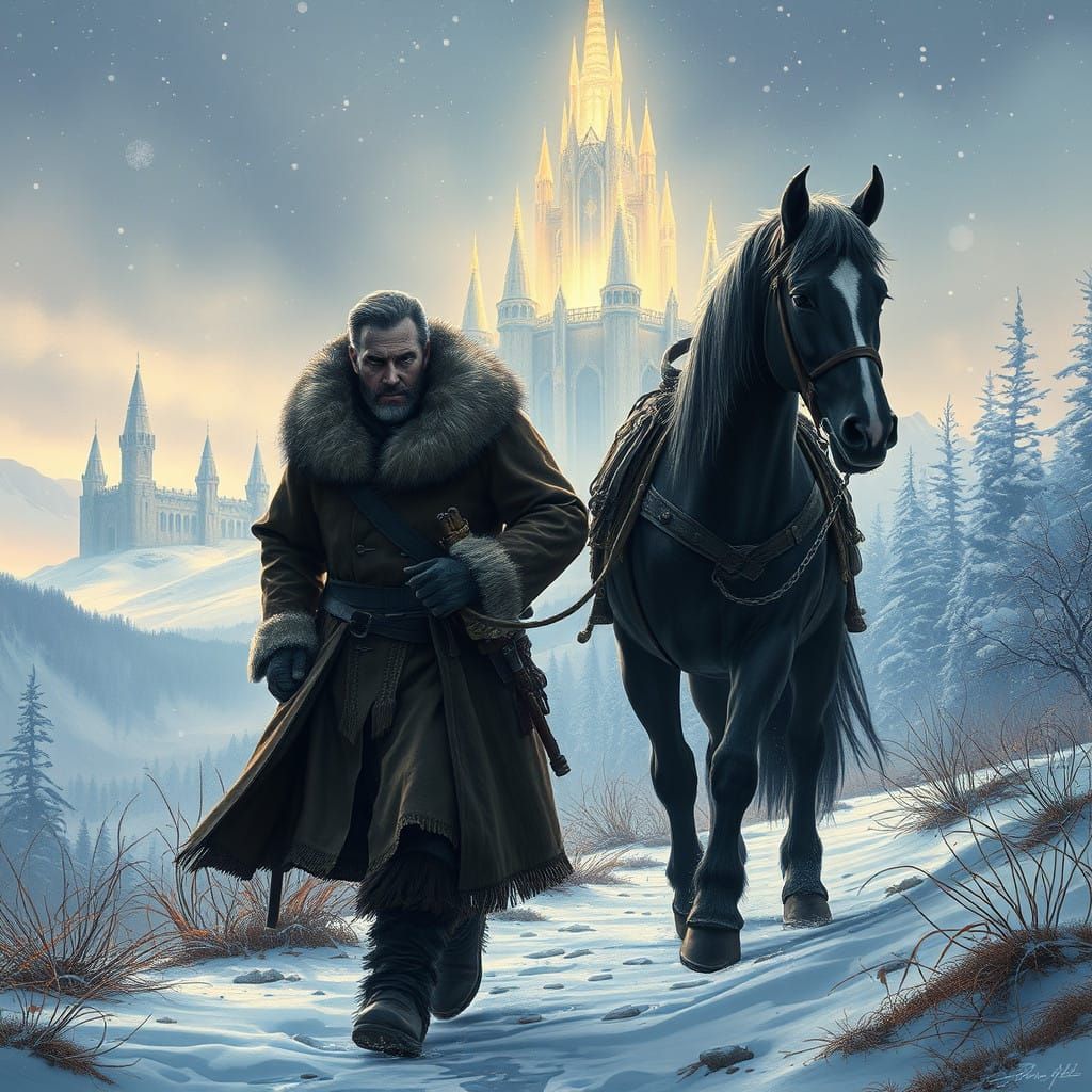 Rugged Traveler Embarks on Epic Quest to Mystical Citadel in...