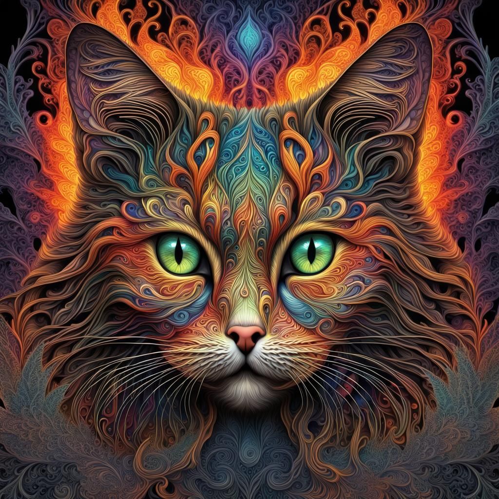 Lace Fire Cat with Multicolor Eyes