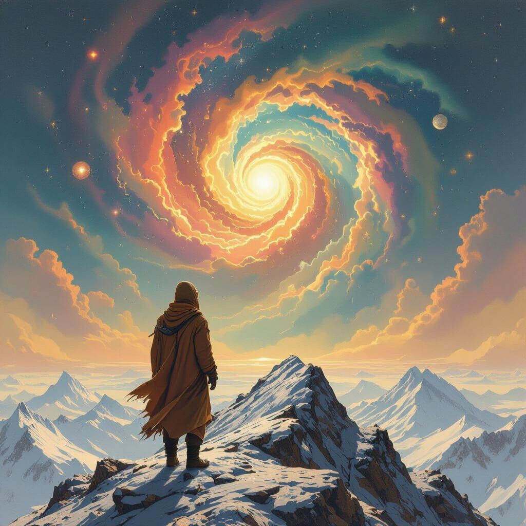 Nebula Gazing: A Traveler's Matte Painting