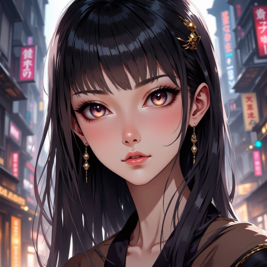 Gorgeous Japanese Princess Anime Portrait