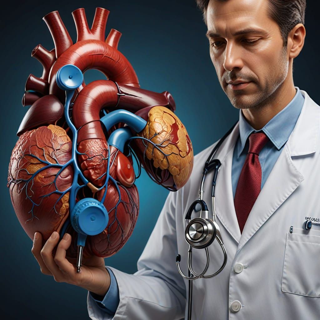 Realistic Medical Illustration of a Doctor Examining a Human...