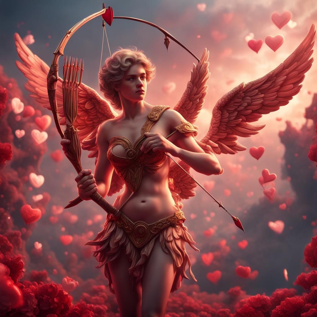 Cupid in Heaven: Valentine's Day Fantasy Art