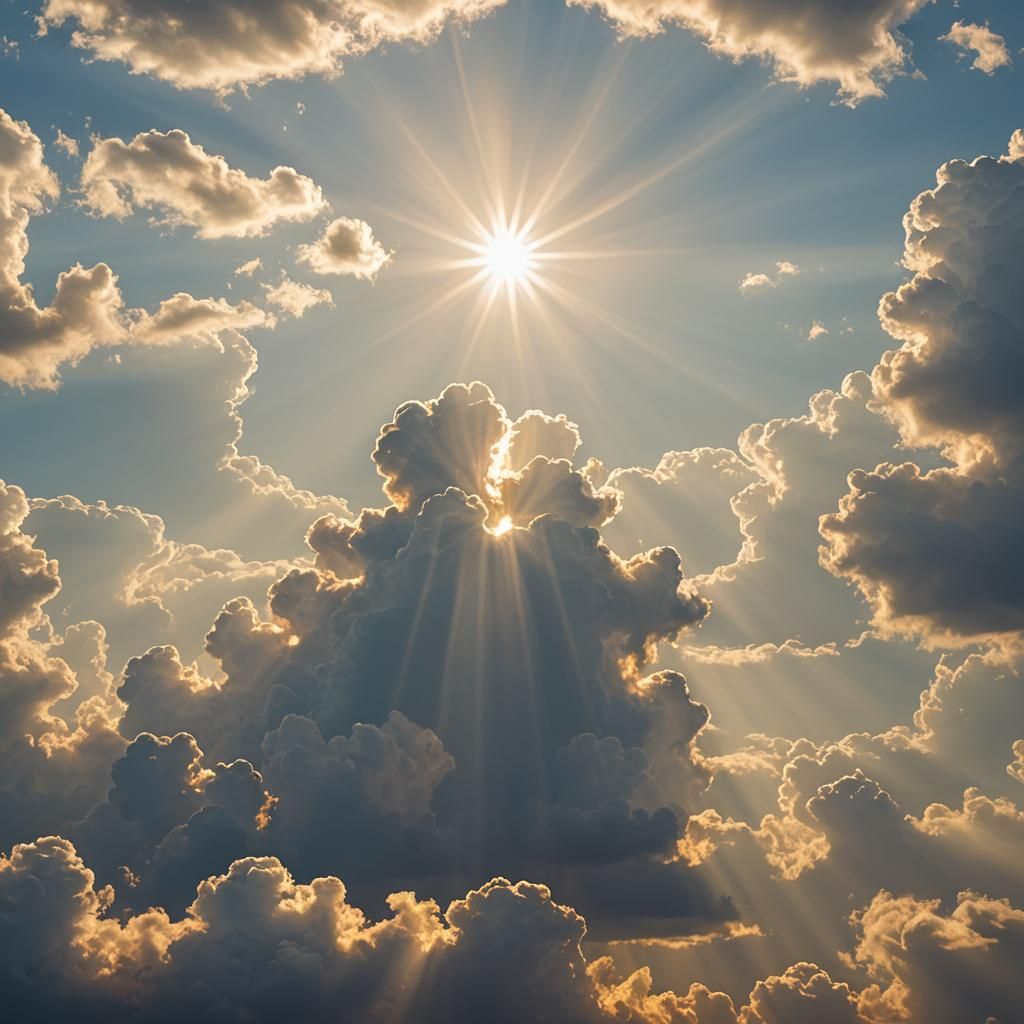 Ethereal Clouds with Beams of Sunshine